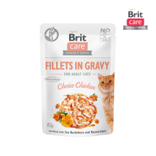 Brit Care Pouch Fillets in Gravy Choice Chicken 85g, 104100527, cat Wet Food, Brit Care, cat Food, catsmart, Food, Wet Food